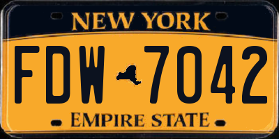 NY license plate FDW7042