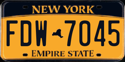NY license plate FDW7045