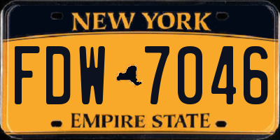 NY license plate FDW7046