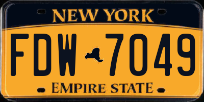 NY license plate FDW7049