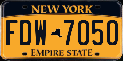 NY license plate FDW7050