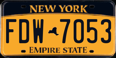 NY license plate FDW7053