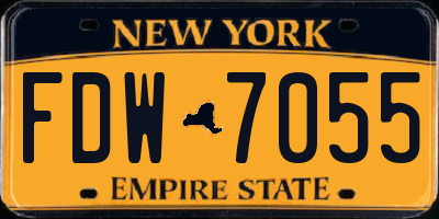 NY license plate FDW7055