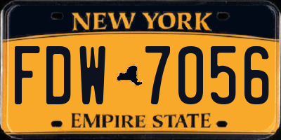 NY license plate FDW7056