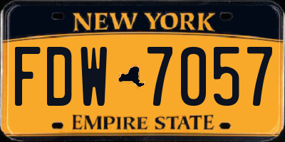 NY license plate FDW7057
