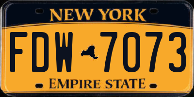 NY license plate FDW7073