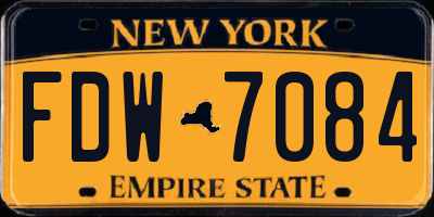 NY license plate FDW7084