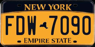 NY license plate FDW7090