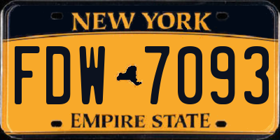 NY license plate FDW7093