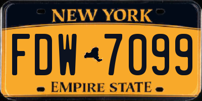 NY license plate FDW7099