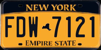 NY license plate FDW7121