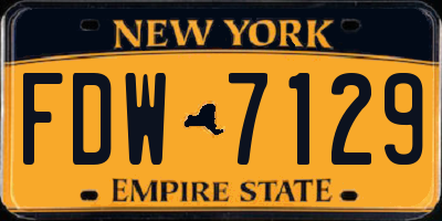 NY license plate FDW7129