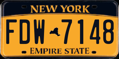 NY license plate FDW7148