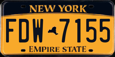 NY license plate FDW7155