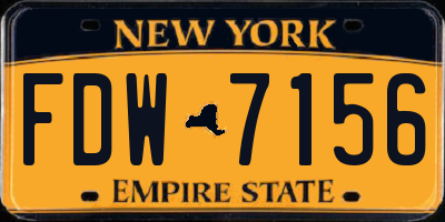 NY license plate FDW7156