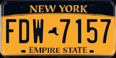 NY license plate FDW7157