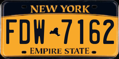 NY license plate FDW7162