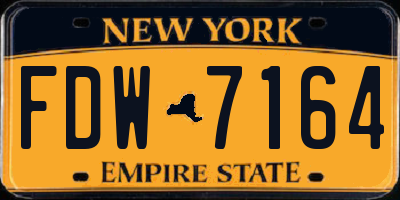 NY license plate FDW7164