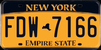 NY license plate FDW7166