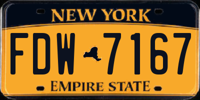 NY license plate FDW7167