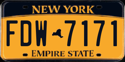 NY license plate FDW7171