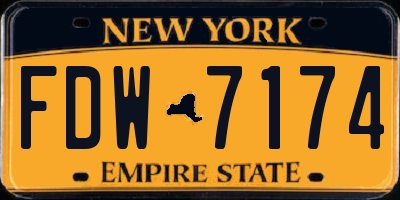NY license plate FDW7174
