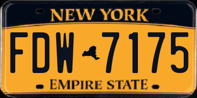 NY license plate FDW7175