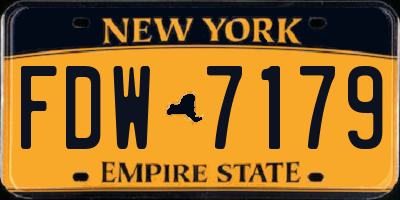 NY license plate FDW7179