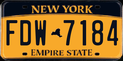 NY license plate FDW7184