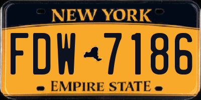 NY license plate FDW7186