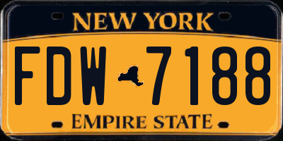 NY license plate FDW7188