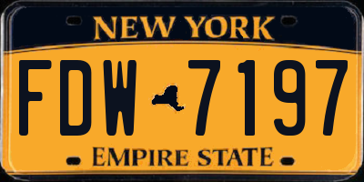 NY license plate FDW7197