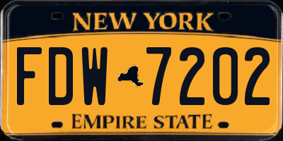 NY license plate FDW7202