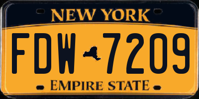 NY license plate FDW7209