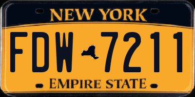 NY license plate FDW7211