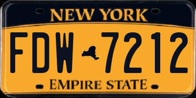 NY license plate FDW7212