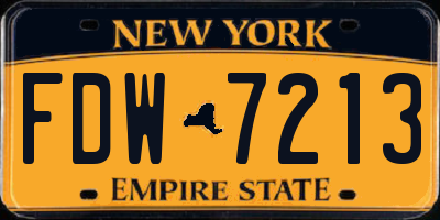 NY license plate FDW7213