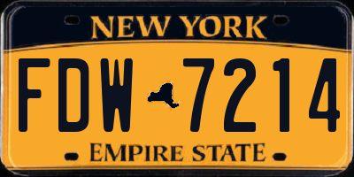 NY license plate FDW7214