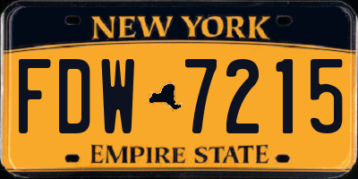 NY license plate FDW7215