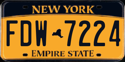 NY license plate FDW7224