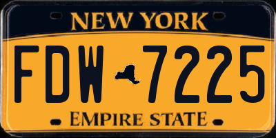 NY license plate FDW7225
