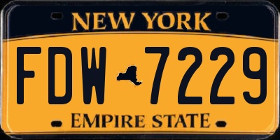 NY license plate FDW7229