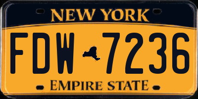 NY license plate FDW7236