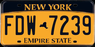 NY license plate FDW7239