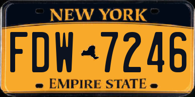 NY license plate FDW7246