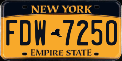 NY license plate FDW7250
