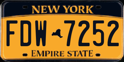 NY license plate FDW7252