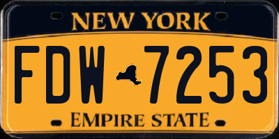 NY license plate FDW7253