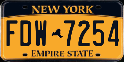 NY license plate FDW7254