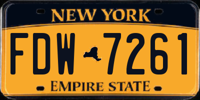 NY license plate FDW7261